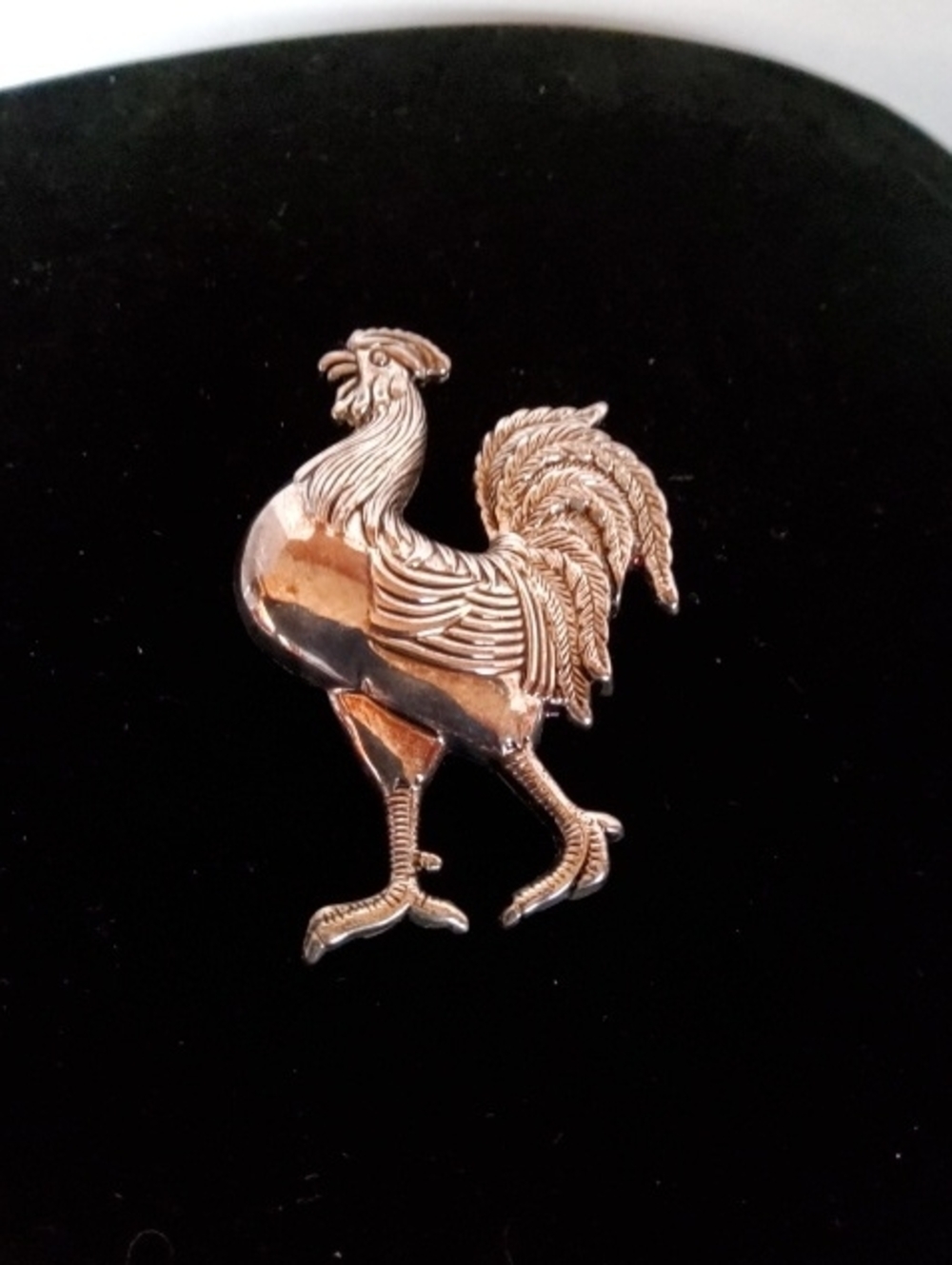 Rare Silverplated Rooster BEST brooch/pendant